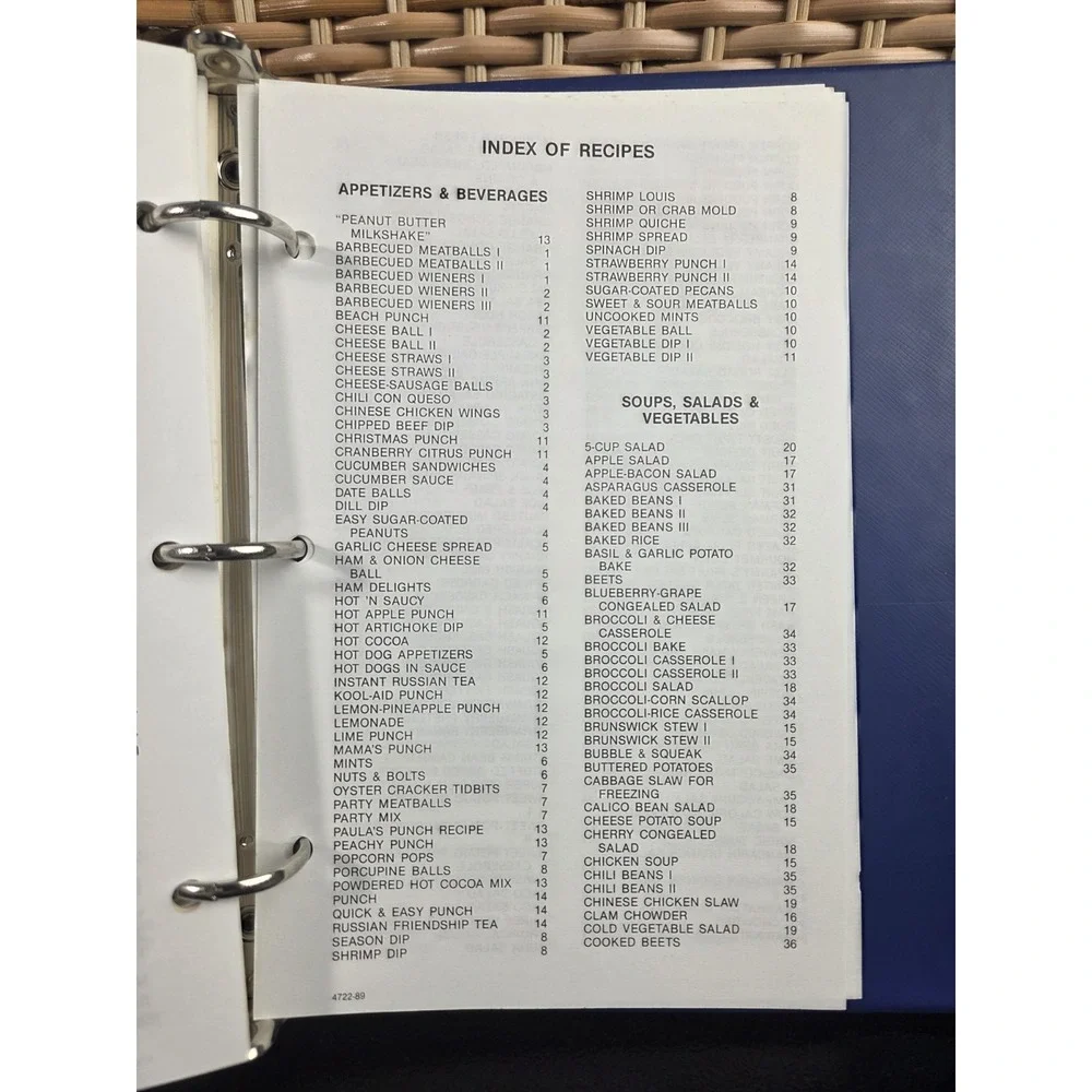 Wilson Christian Academy Cookbook Wilson, North Carolina 1989 3 Ring Binder